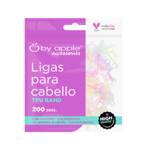 Ligas Para Cabello Tpu Band Color Transparente Pastel 200 Pzs